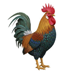 rooster isolated on white