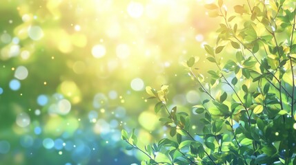 Obraz premium Lush foliage bathed in warm sunlight.