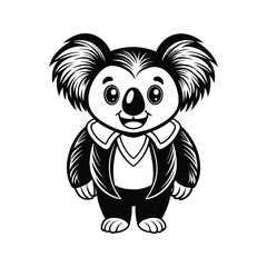 Obraz premium Playful koala cartoon with fluffy fur silhouette animal