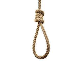 A coil of strong, heavy-duty rope for nautical, climbing, or industrial use, isolated on a transparent background png