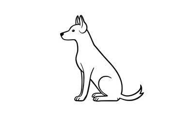 Minimal Dog Vector – Clean Line Sitting Pet Outline Illustration