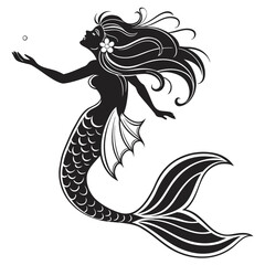 Fototapeta premium Realistic Mermaid Illustration Detailed Mythical Creature Design for Fantasy Art