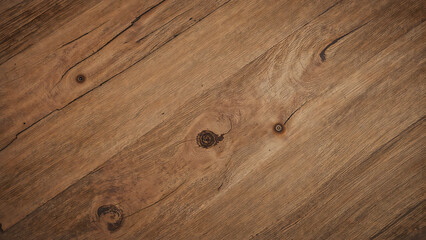 Fototapeta premium Diagonal Wooden Plank Surface with Natural Grain and Knots