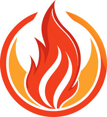 Fire flame Icon logo Vector Design on white background