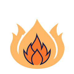 Fire Logo Vector Art Icon on White Background


