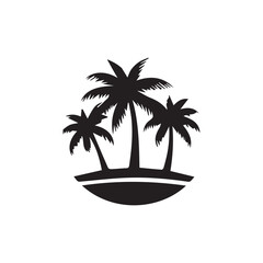 Obraz premium Palm tree silhouette vector art illustration