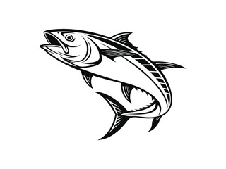 Fototapeta premium Tetra fish line art silhouette vector illustration. Minimalist Fish Illustration