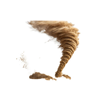 Isolated dust devil tornado sandstorm desert storm weather phenomenon transparent background