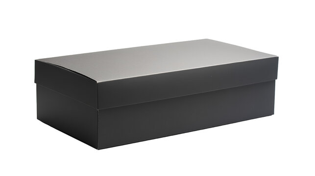 Black rectangular gift box on black background