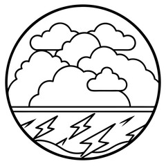 Cloudy Sky Minimalist Line Art