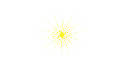 Bright Yellow Sunburst, Transparent Background, Perfect for Overlay
