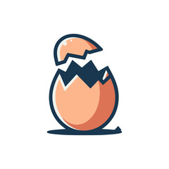 A colorful cartoon depiction of a cracked egg with a broken shell, symbolizing new beginnings