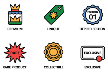 Obraz premium A collection of illustrations representing premium, unique, rare, collectible, exclusive, and limited edition items for product marketing.