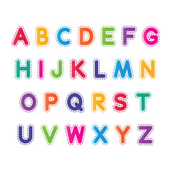 English alphabet letter vector, Font design with  colorful English alphabets icon