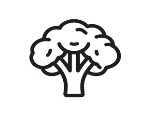 Vibrant and Healthy Broccoli Icon Line Art  