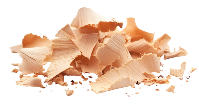 Wood shavings pile light brown texture
