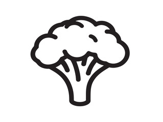 Natural Broccoli Line Art Icon in Clean Vector  