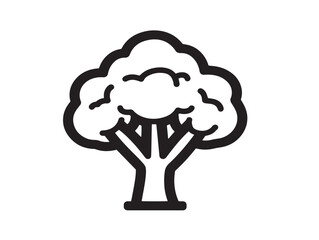 Fresh Organic Broccoli Illustration in Minimal Style  