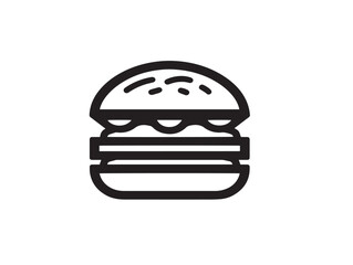 Delicious Burger Icon in 2D Vector Style  
