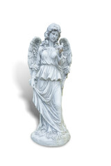 statue of angel isolated on white background. This has clipping path.