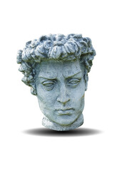 Obraz premium statue of a roman head isolated on white background. This has clipping path.