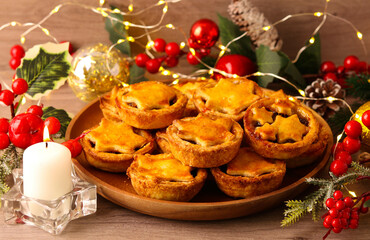 Homemade festive mincemeat pies