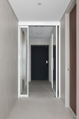 The navy front door has a chic feel
