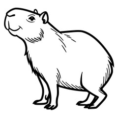 Capybara cartoon drawing silhouette isolated on white background