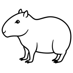 Simple capybara silhouette illustration isolated on white background
