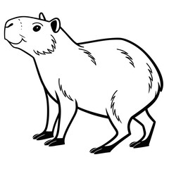Stylized illustration of a capybara silhouette isolated on white background