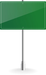 Blank green road sign or Empty traffic PNG illustration
