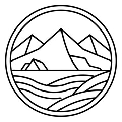 Circle Mountain Silhouette Art