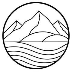 Circle Mountain Silhouette Art