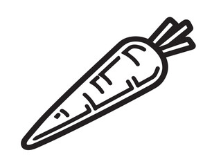 Clean 2D Line Art of Fresh Carrot Icon  