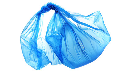 Fototapeta premium Floating blue plastic bag abstract art