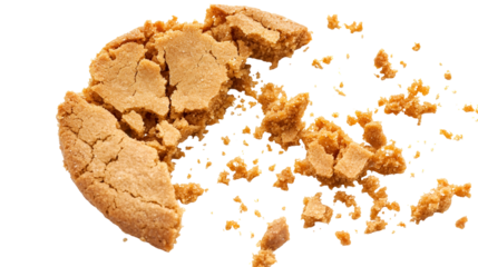 Broken cookie crumbles delicious sweet treat