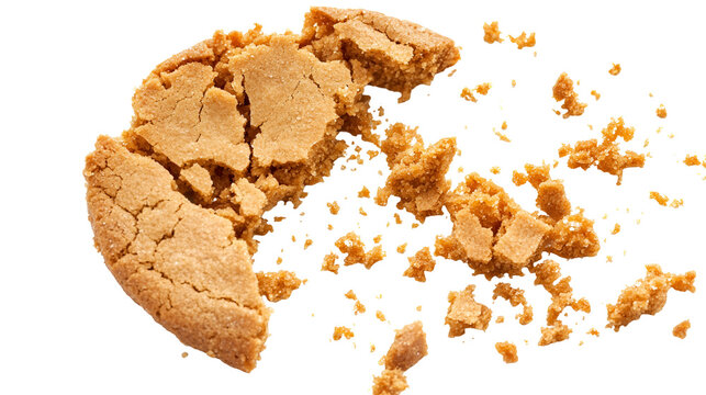 Broken cookie crumbles delicious sweet treat