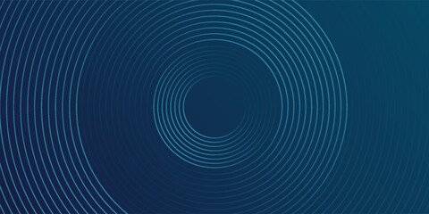 Abstract blue glowing geometric lines on dark blue background. Modern shiny blue circle lines pattern. Futuristic technology concept. Suit for cover, poster, banner, header, website. eps10. modern