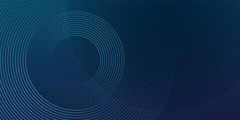 Abstract blue glowing geometric lines on dark blue background. Modern shiny blue circle lines pattern. Futuristic technology concept. Suit for cover, poster, banner, header, website. eps10. modern