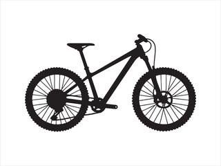 Fototapeta premium Bicycle vector silhouette illustration on white background 