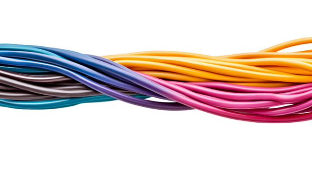 Colorful cables twisted wave pattern abstract design