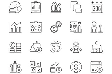Budget planning icon black vector silhouette in minimalist style on transparent background
