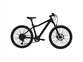 Bicycle vector silhouette illustration on white background 