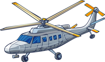 military helicopter isolated on white