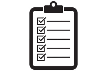Checklist, Clipboard, Icon, Silhouette, Vector, Illustration, Task list, To do list, Tick mark, Document icon, Minimal design, Black clipboard, Flat icon, Simple checklist, Checkmark, Office symbol, P