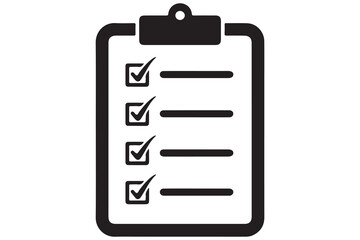 Checklist, Clipboard, Icon, Silhouette, Vector, Illustration, Task list, To do list, Tick mark, Document icon, Minimal design, Black clipboard, Flat icon, Simple checklist, Checkmark, Office symbol, P