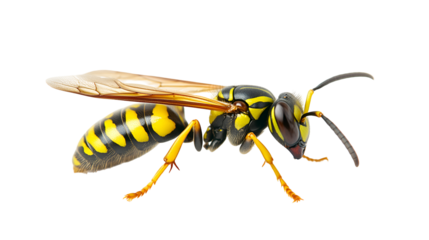 Yellow Jacket Wasp Close Up Detailed View
