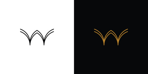 Simple and luxury letter W logo design