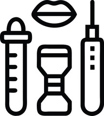 Doctor’s tools syringe, pill bottle, bandage, tongue depressor.