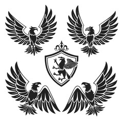 Majestic Eagle Emblems and Crest falcon bird